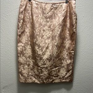 Nipon Boutique skirt size 16 champagne floral skirt polyester/rayon combo